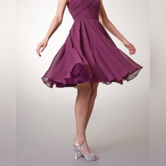 Dresses & Skirts - Raspberry Sz S (6) Bridesmaid Pleated Chiffon Prom Cocktail Formal Dress #9